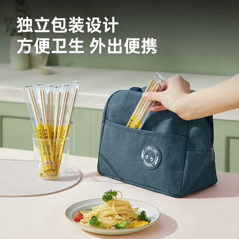 Cui Dahuang disposable bamboo chopsticks carbonized bamboo chopsticks individually packaged 100 pairs of household fast food convenient take-out tableware no-wash chopsticks