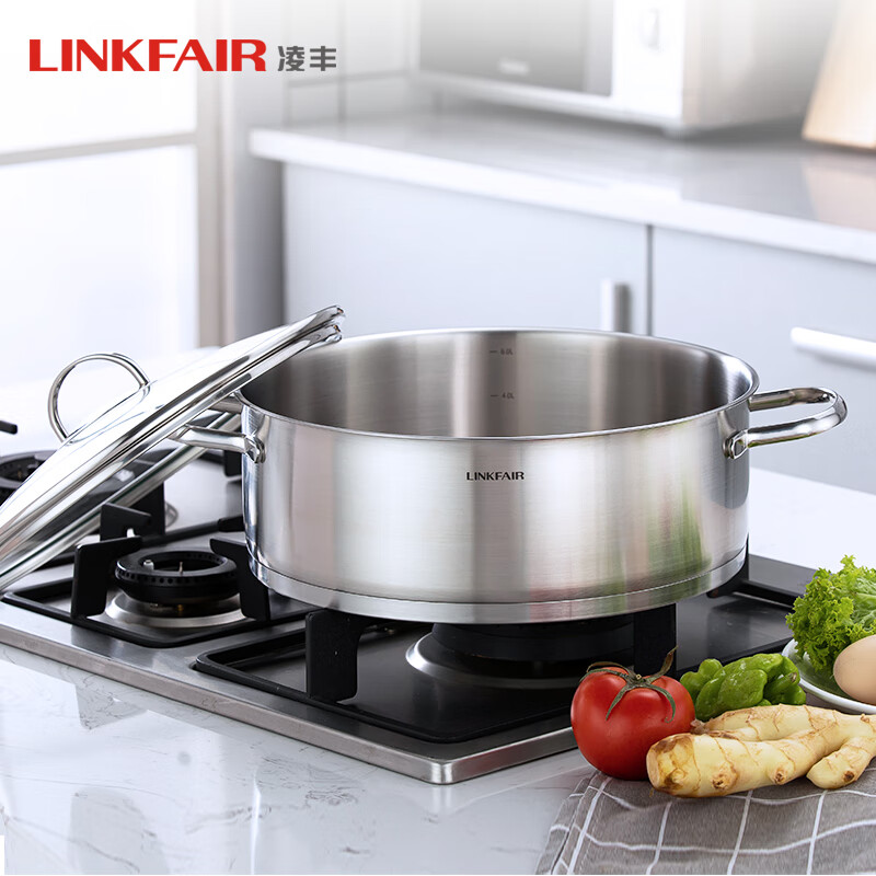 Lingfeng (LINKFAIR) 304 stainless steel hot pot uncoated hot pot basin Gangjue series induction cooker gas stove universal 26cm