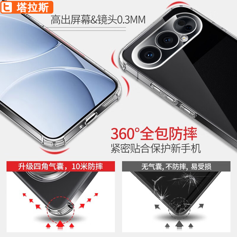 Taras is suitable for Honor 500 mobile phone case, universal 500pro air bag, transparent soft shell lens, anti-fall, simple skin-friendly, faded fingerprint all-inclusive protective cover for men and women.