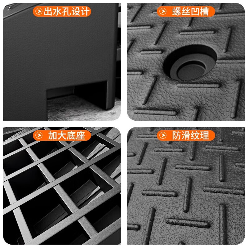 Minggu step slope mat threshold curb roadside triangle step mat car climbing uphill mat 100*50*16cm rubber and plastic type black