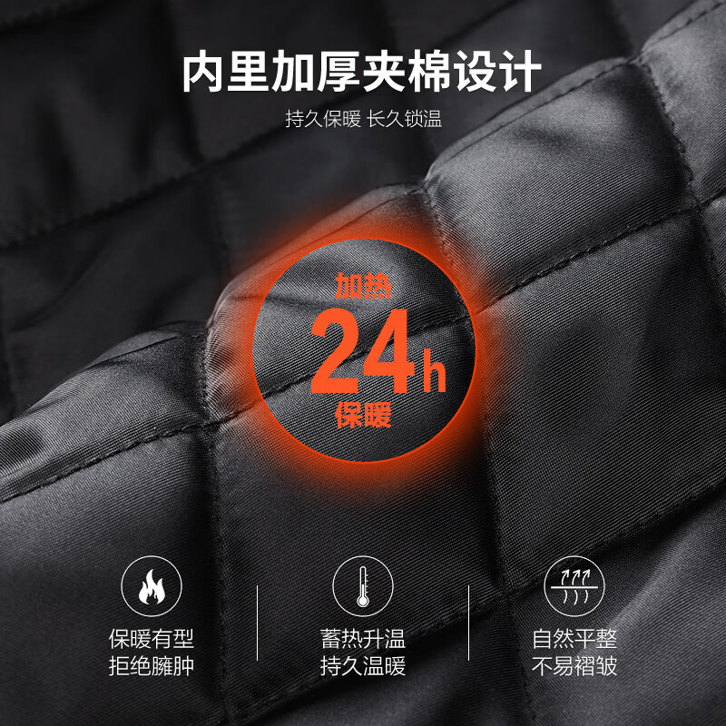 Dances with Wolves quilted and stand collar jacket men's 2025 autumn and winter new thickened warm casual comfortable versatile jacket 1009 black 001 S (165)