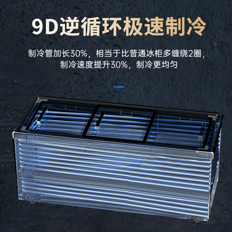 Snowflake Freezer Commercial Large Capacity Full Freezer Household Horizontal Refrigerator and Freezer Dual-purpose Single Temperature Dual Temperature Freezer Ice Cream Display Cabinet Quick Freezer 768 Single Temperature Ultra Digital Display Version | First Class Energy Efficiency | Frost Reduction 95%