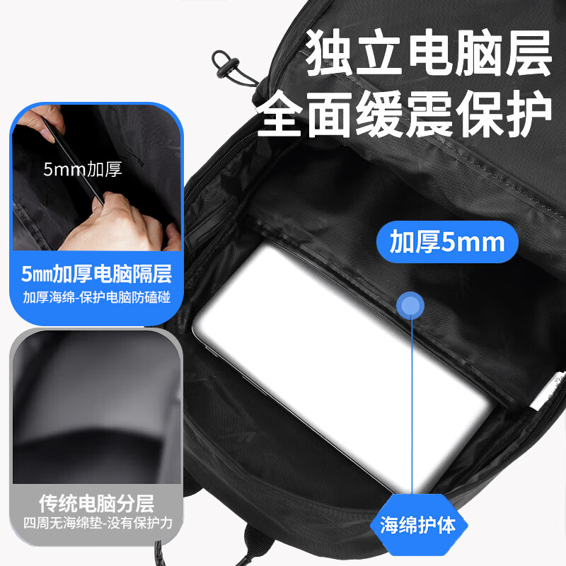 Backpack men's large-capacity work and business trip computer bag business leisure travel college junior high school school bag