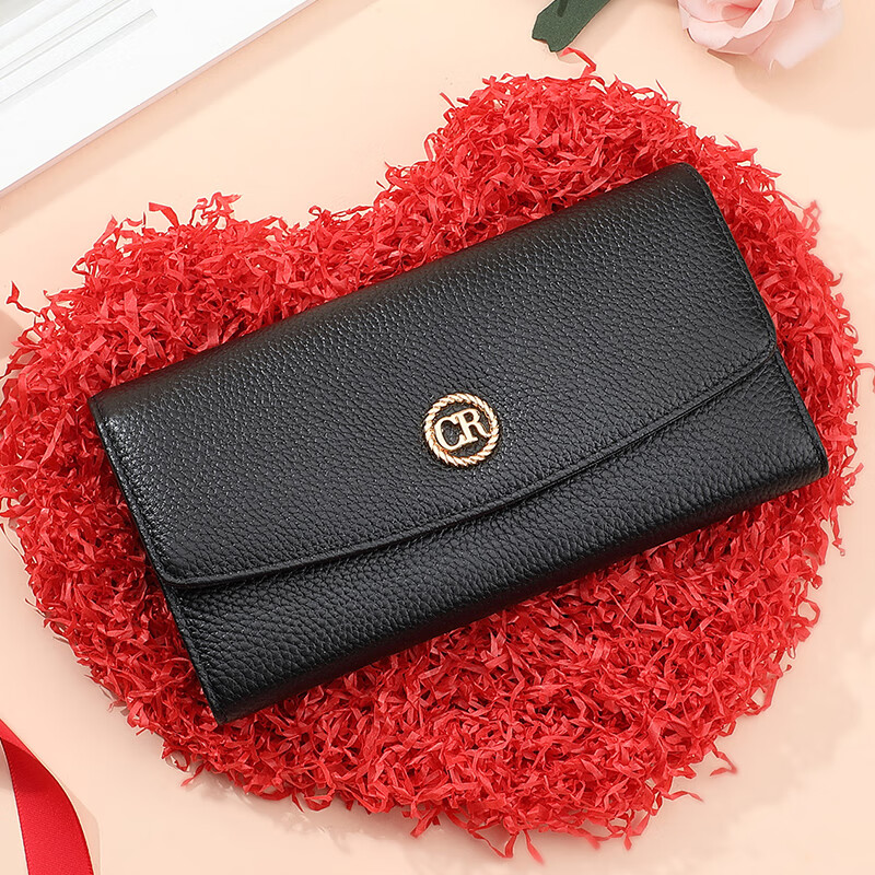 Crocodile shirt New Year's gift first-layer cowhide ticket holder women's long three-fold large-capacity wallet card holder birthday