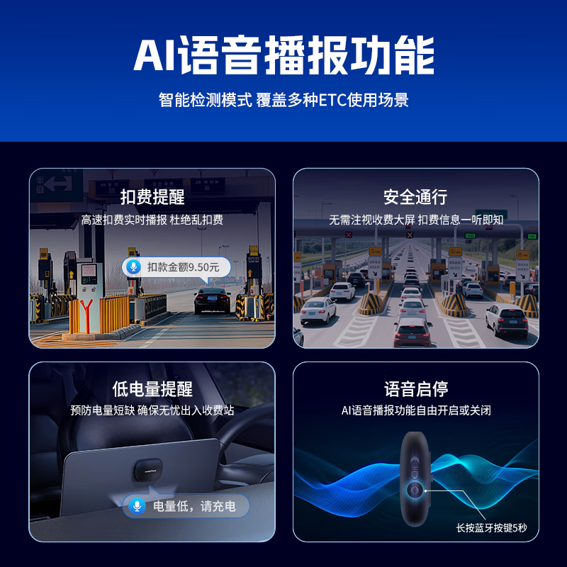 Goodyear AI voice etc. Handle sticker-free glass hidden cardless etc equipment nationwide binding WeChat deduction