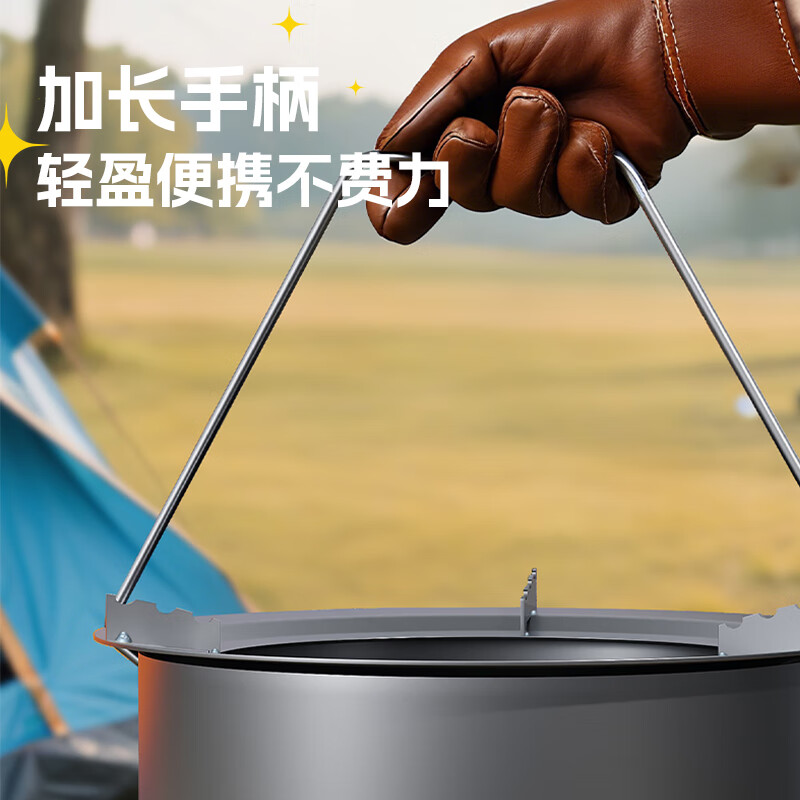 40,000 kilometers outdoor portable thickened firewood stove household camping cooker wood-burning small tea-making stove baking stove