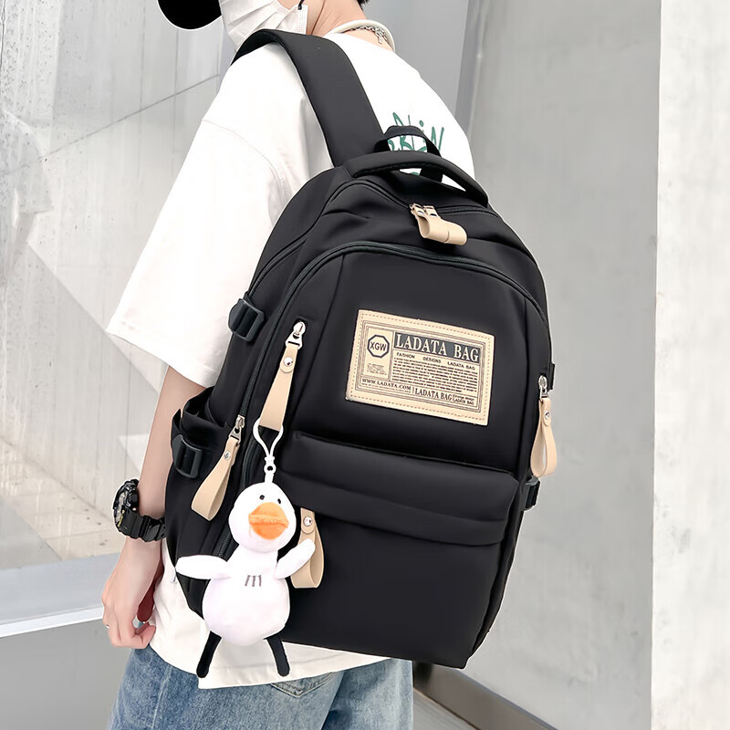PRUDE school bag junior high school boys reduce burden high school students girls college students large capacity backpack travel backpack black