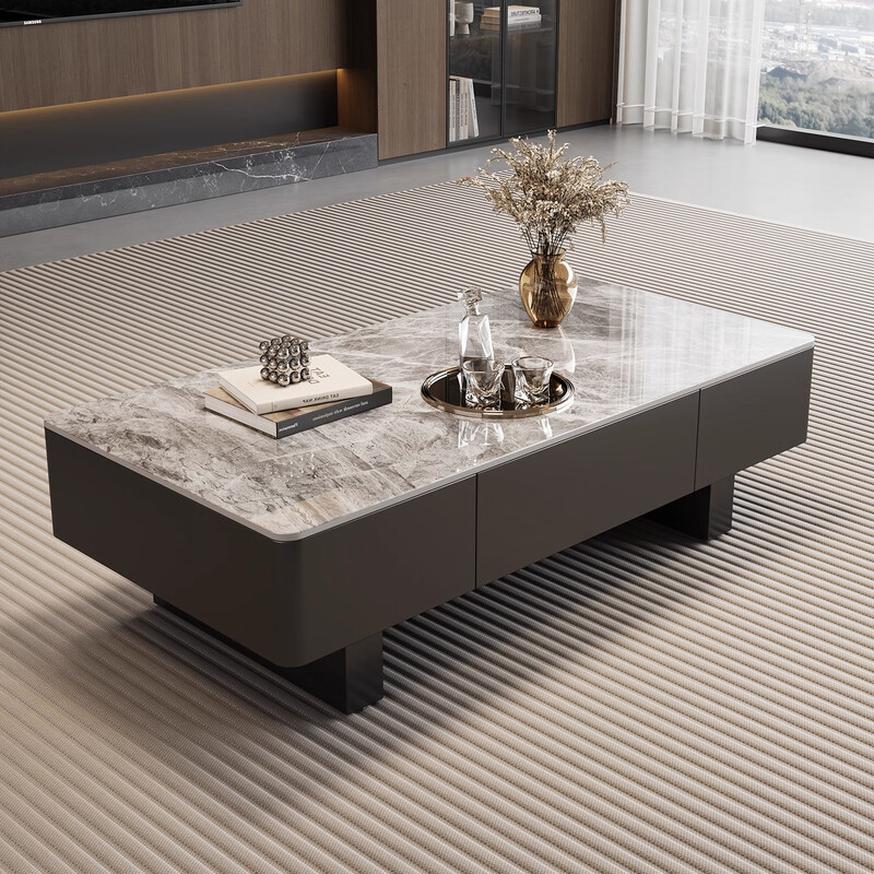 Zhizhi Italian style light luxury slate coffee table living room household small apartment 2026 new high-end coffee table combination coffee table table