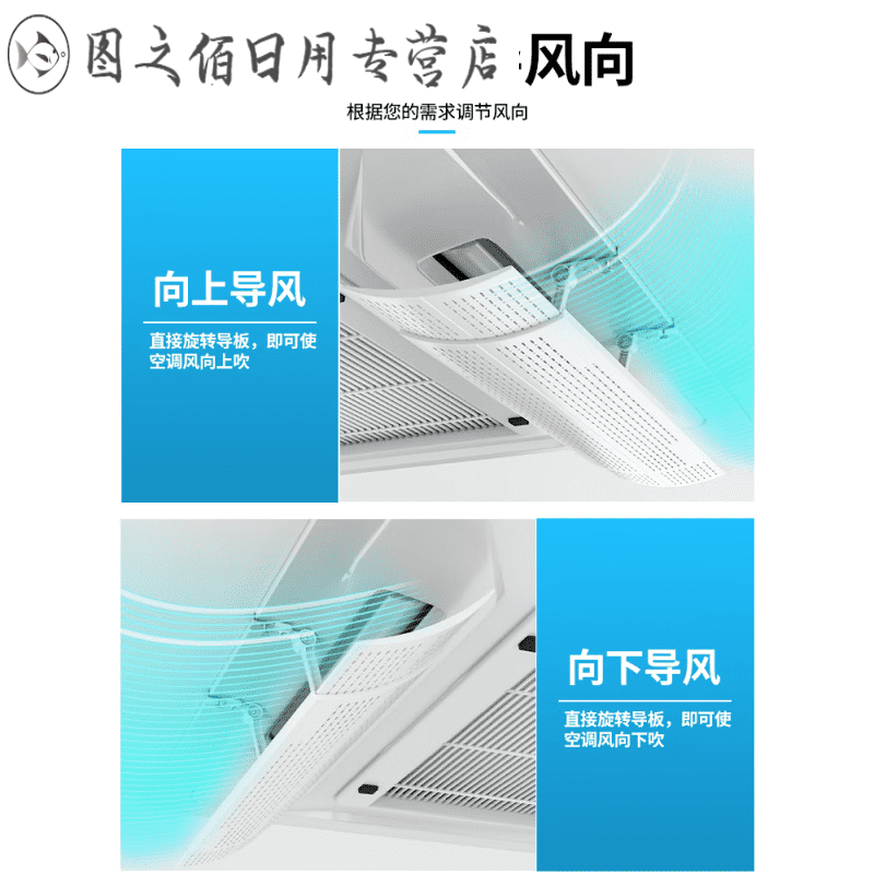 Central air conditioner windshield, air guide ceiling, air conditioner air outlet baffle, ceiling machine universal windshield to prevent direct blowing, breathable model_1 pack_length 50CM (no filter cotton 74x15x16cm