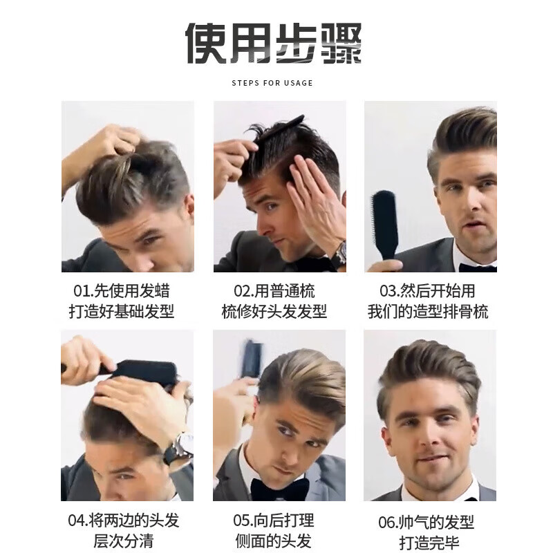 Meet the Beauty, Spare Rib Comb Style Men's Hairstyle Comb Style Comb Hairstyle Fluffy Hairstyle Haircut Men's Texture Big Back Oily Head