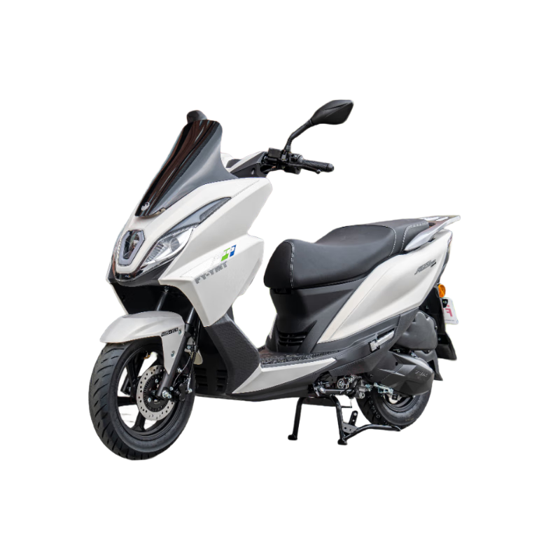 Flying Eagle Angel Eye 150 Pedal Fuel Motorcycle, Safe and Intelligent Double Disc Brakes for Transportation and Fuel Saving, Symphony White Supreme Model