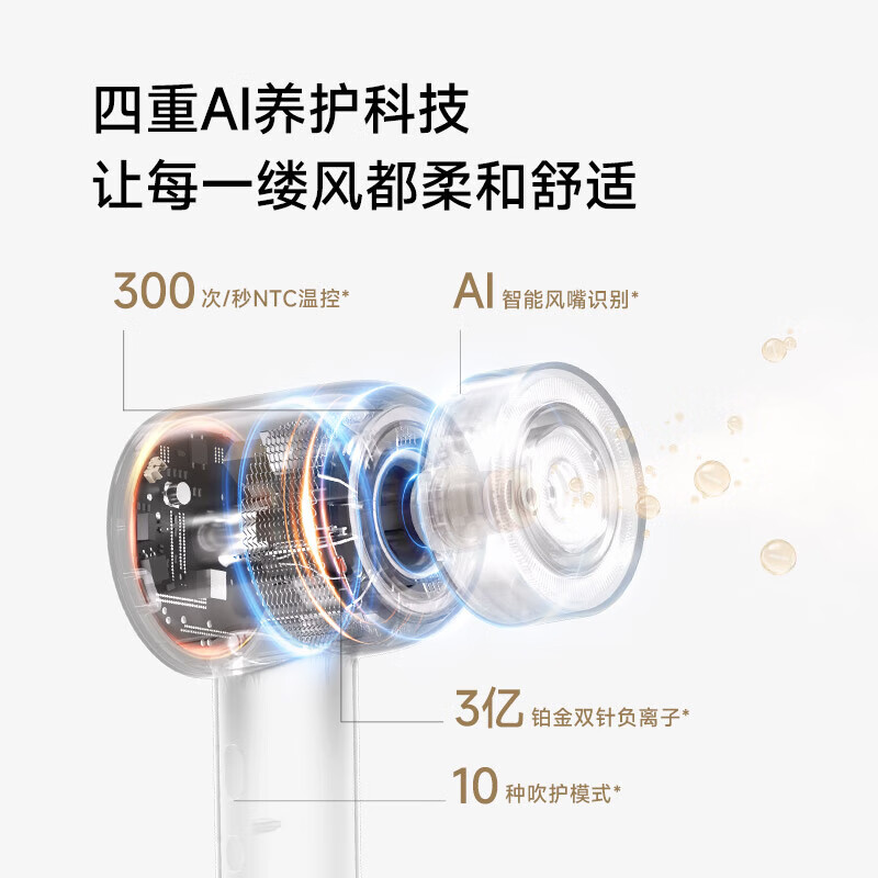 Chasing Time G30 PRO Essence Mist Hair Dryer Nourishing Quick-drying Home Hair Dryer Negative Ion High Wind Low Noise Gift Sky Gray