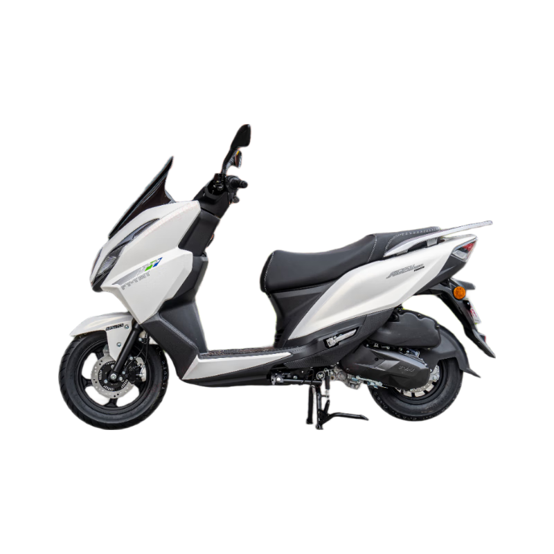 Flying Eagle Angel Eye 150 Pedal Fuel Motorcycle, Safe and Intelligent Double Disc Brakes for Transportation and Fuel Saving, Symphony White Supreme Model