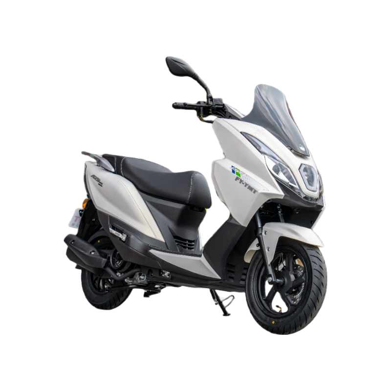 Flying Eagle Angel Eye 150 Pedal Fuel Motorcycle, Safe and Intelligent Double Disc Brakes for Transportation and Fuel Saving, Symphony White Supreme Model