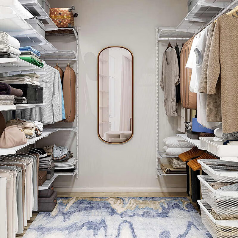 MOEACA Metal Wardrobe Steel Frame Structure Full Steel Plate Open Walk-in Wall-mounted Wall-mounted Customized Cloakroom Storage Rack 1.95 Meters Style 2 Delivery Package Installation Included More Patterns Can Be Customized