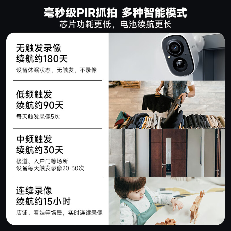 Shenmo home corridor camera, no plug-in monitor, wireless wifi home indoor battery charging outdoor solar high-definition night vision mobile phone remote magnetic suction without punching BC22 white (WiFi version/2 million pixels) bare metal without card (free 30 days of cloud storage)