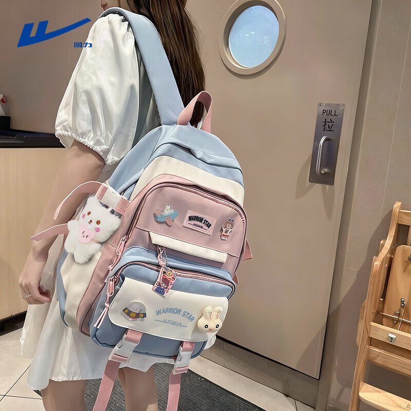 Pull-back schoolbag for girls, cute and good-looking, for fourth to sixth grade primary school students, lightweight backpack for junior and senior high school students.