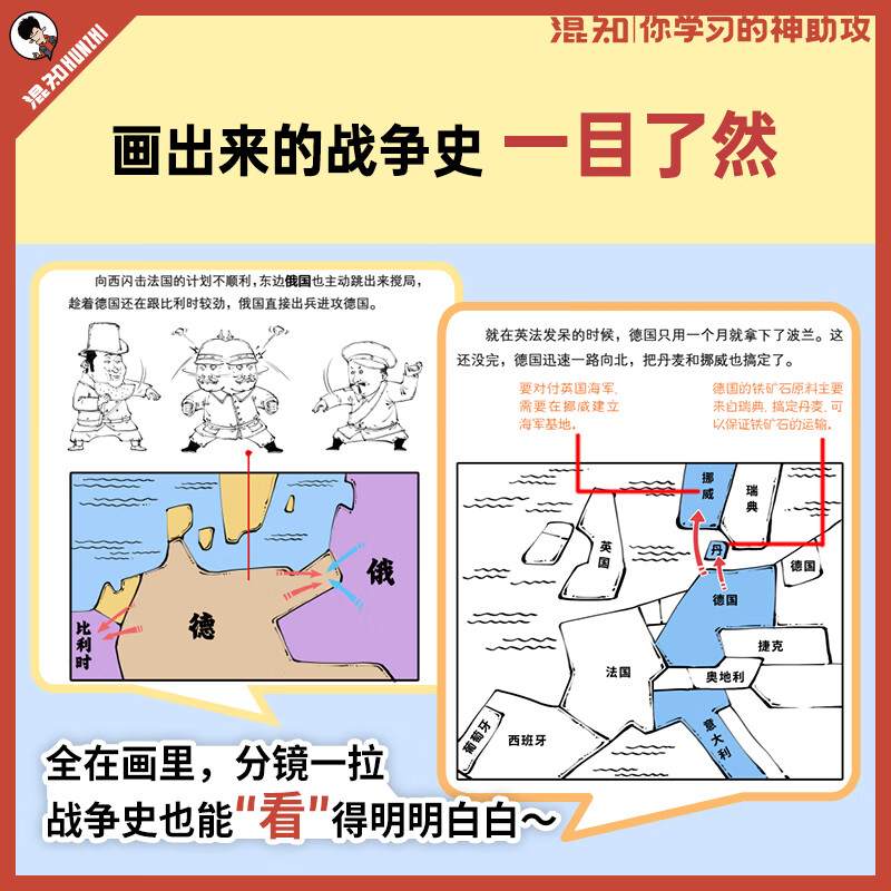 Hun Zhi Comic World War, read the two wars in one breath, grasp the context, watch the game, and gain insight into the changes in the world. Quickly read the context of the two wars and use history to understand the great changes today