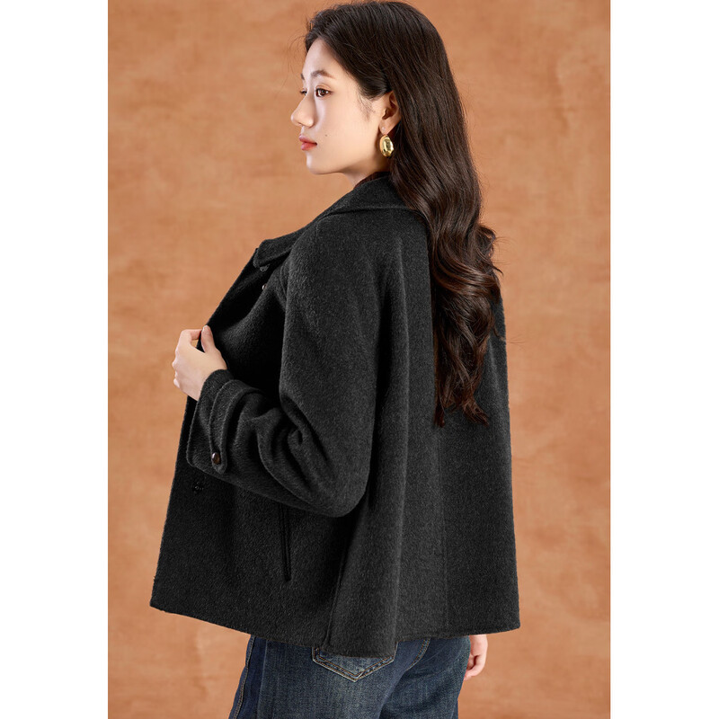 Kebel high-end national style wool short coat 2025 autumn and winter new style slim and versatile double-sided woolen coat L