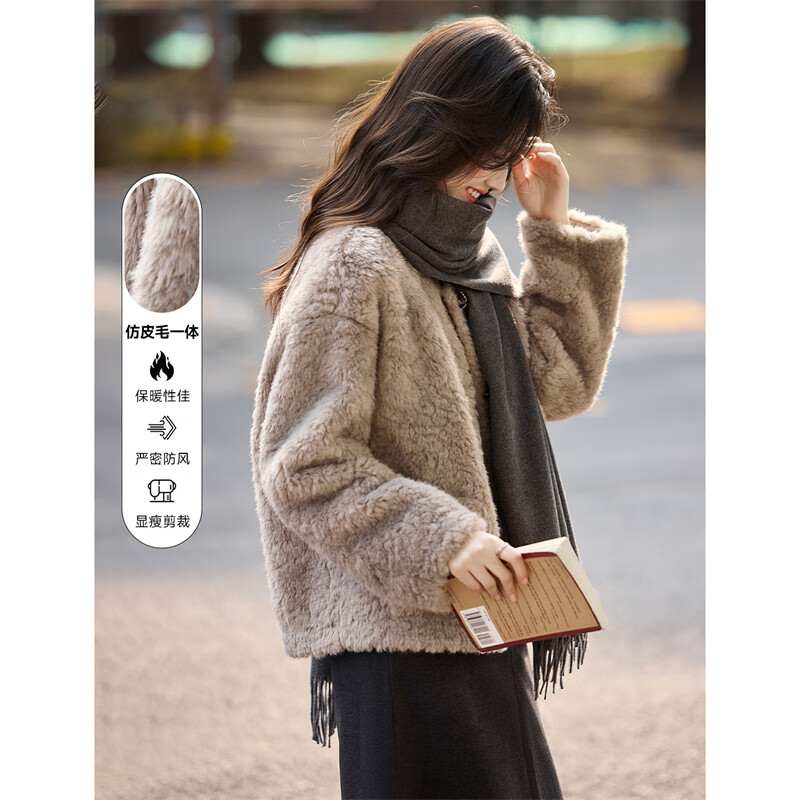 Xinfeiyu high-end warm and environmentally friendly fur 25 new winter style fashionable imitation fur plush short coat for women