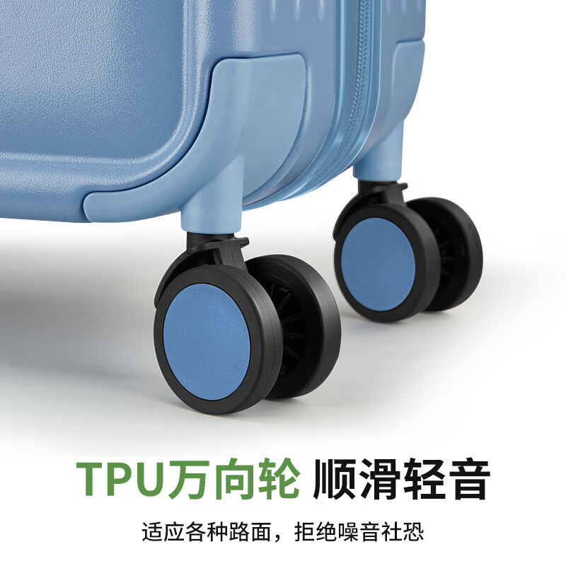 Voyagetime suitcase trolley case small boarding case universal wheel student suitcase sturdy and durable password box 16 inches blue