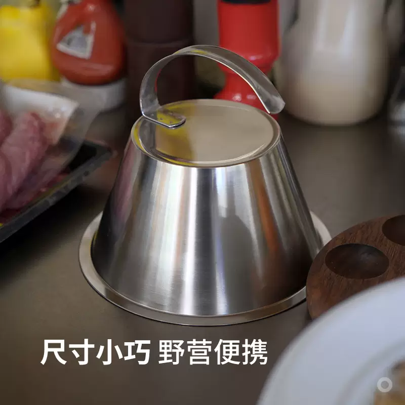 Yusenyi 304 stainless steel iron plate pot lid, steam cycle braised vegetables, deep splash-proof pan-fried meatloaf and steak lid (16.8cm) recommended for frying pan iron plates over 20cm