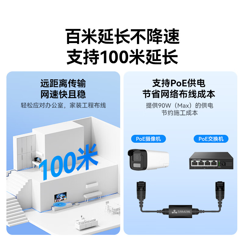 Shanze Network Cable Butt Adapter Gigabit Network Extension Connector Converter RJ45 Network Port Straight Head Crystal Head Module Suitable for Category 5/6/7 Network Cables 10 Pack