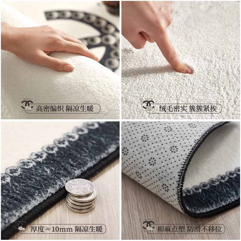 KAYE Bedroom Bedside Blanket Light Luxurious and High-end Room Bed Under and Front Small Cushion Living Room Sofa Coffee Table Blanket Thick Carpet FYR-K Yufeng-01 50X140cm