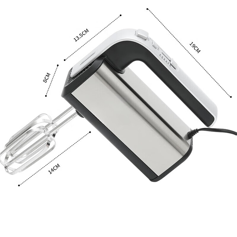Huaiman egg beater mixer new electric egg beater household high-power 304 stainless steel egg beater ice cream standard + 12 wire rods + storage base
