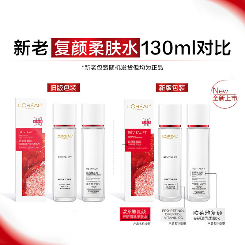 L'Oreal Rejuvenating Toner Set (Softening Water 130ml + Firming Milk 110ml) Anti-wrinkle Skin Care New Year Gift