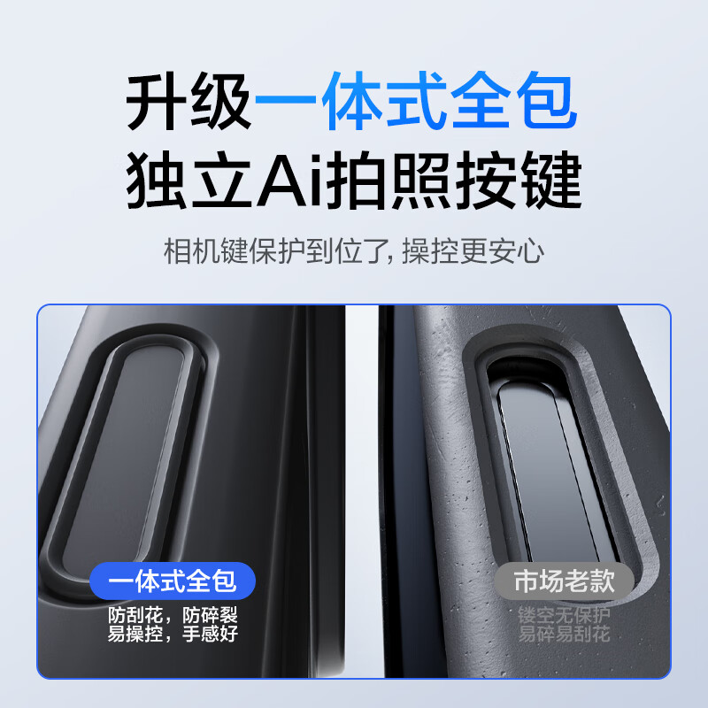 Pinsheng upgraded Ai button all-inclusive, suitable for Apple 17 mobile phone case, iPhone 17 anti-fall magnetic suction case, MagSafe wireless charging, anti-fingerprint matte protective cover black