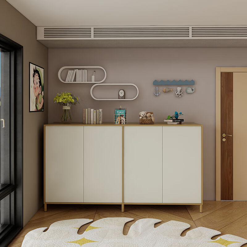 Fantasy bedside cabinet small wardrobe storage cabinet drawer cabinet small wardrobe 2 meters 2 flat opening 16 meters please customize the color and size 4 doors