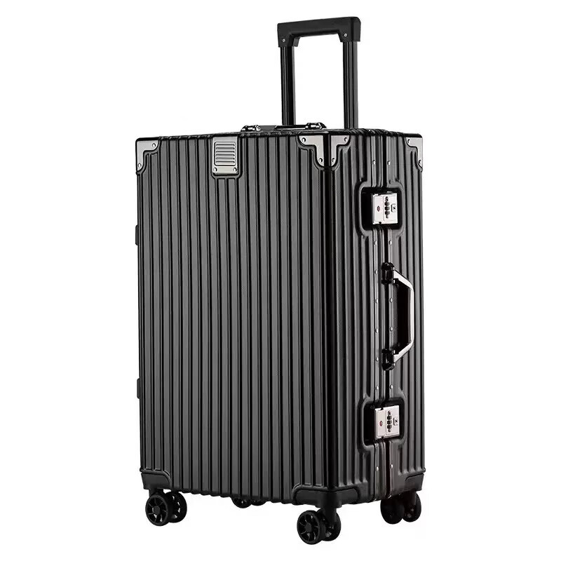 Aluminum frame suitcase password box 20 inches male and female students business trip boarding trolley case Jing Tokyo Hi self-operated black 24 inches