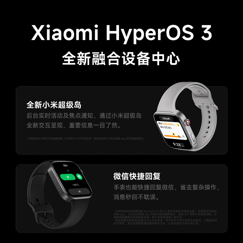 Xiaomi (MI) REDMI Watch 6 ThePaper OS 3 Heart Rate and Blood Oxygen Monitoring Bluetooth Call Redmi Watch 6 Smart Watch Xiaomi Auto State Subsidy Elegant Black