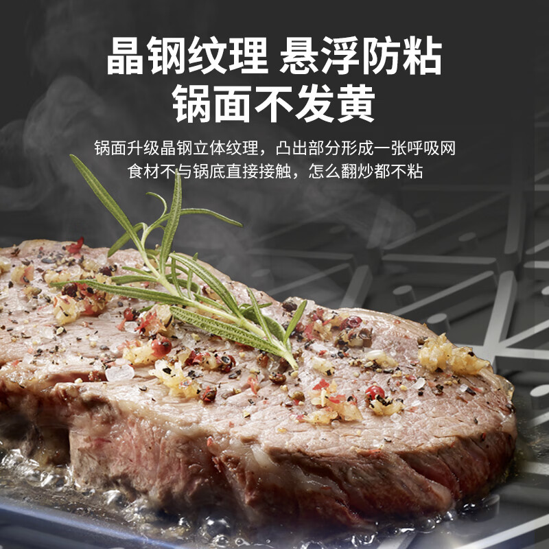 ASD pan titanium porcelain honeycomb stainless steel non-stick frying pan fluorine-free coating omelette steak pan magnetic stove universal 28E6
