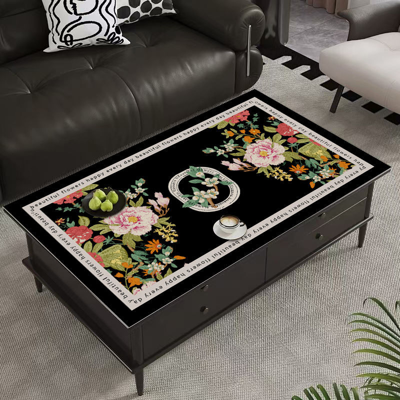 Fantasy living room coffee table tablecloth table mat 2025 new waterproof and oil-proof high-end coffee table table mat Huanhua Yingyue 90x160cm