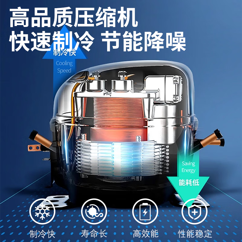 Royalstar small freezer household small frozen fresh-keeping mini refrigerated commercial horizontal freezer single use breast milk storage cabinet energy saving low noise power saving recommended by thousands of people fan frost reduction micro frost 72L