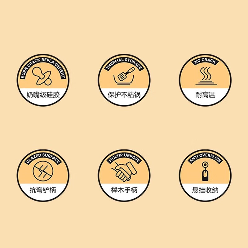 Royalstar silicone spatula household cooking spatula non-stick special spatula wooden handle spatula food grade spatula set spatula European standard maternal and child grade silicone + beech wood handle