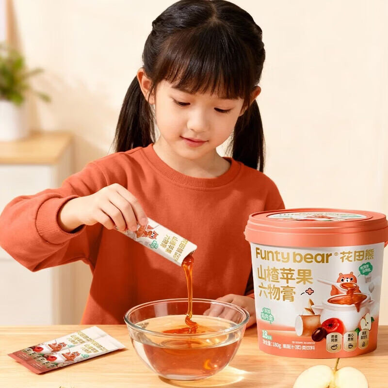 Huatian Xiong, Apple, Hawthorn Liuwu Paste, Chicken Ginseng, No Added Preservatives for Children, Soak in Water and Drink Autumn Pear Paste during the Season, Hawthorn, Apple, Liuwu Paste, 180g*1 Box