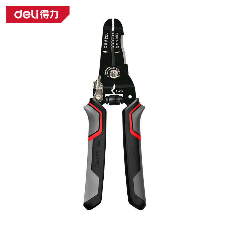 Deli DL383028 peeling wire stripping pliers 0.2-0.8mm (black) (handle)