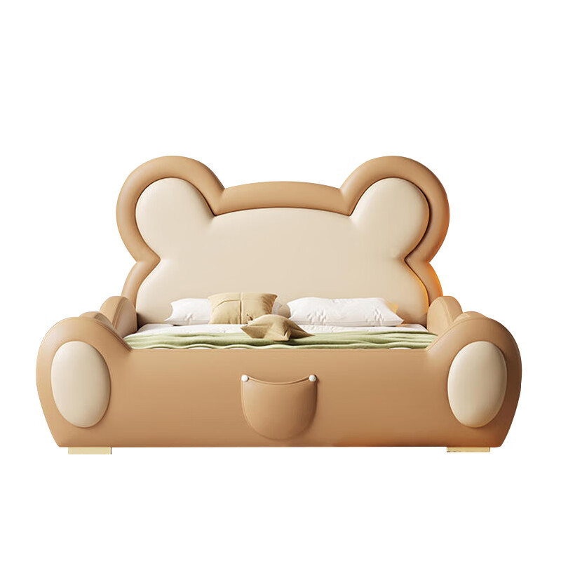 Teenagers' new solid wood single children's bed 1.5m modern simple light luxury internet celebrity cartoon bear bed 1.8m bed children's bed color remarks 1.5m*2.0m frame structure