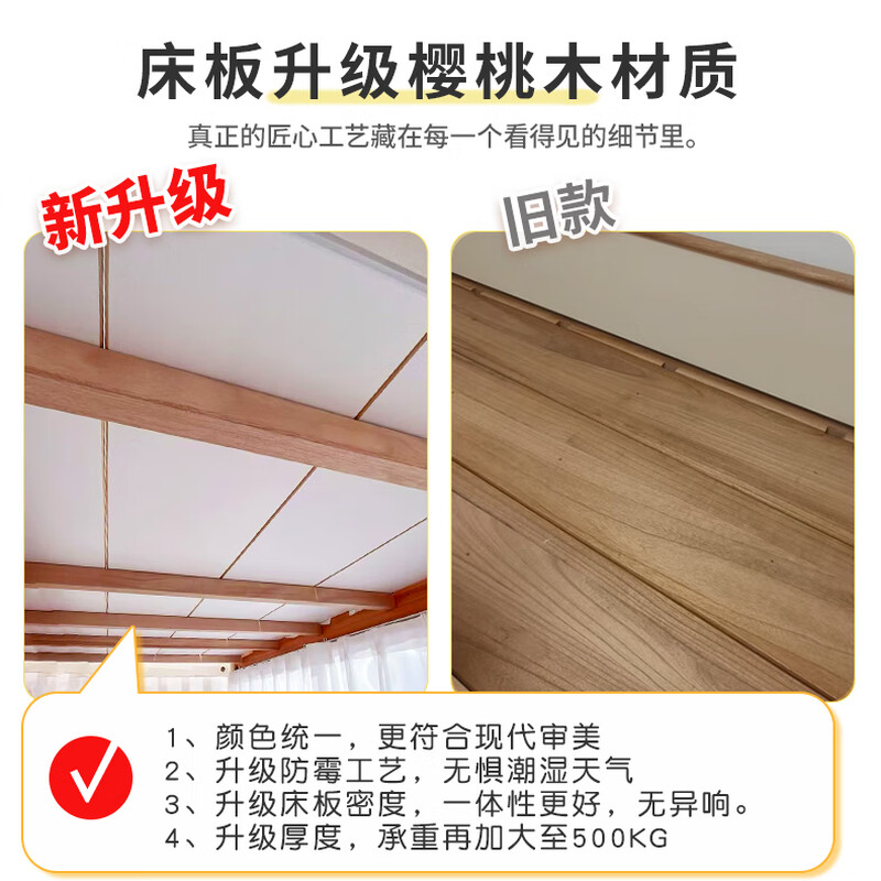 Youmanjia all solid wood staggered bunk bed for children so that they do not interfere with each other. Bunk bed with split-level height and low bed. Red walnut wood can be customized. Bunk bed + two-door wardrobe. 1.2*2 meters. Same width as upper and lower.