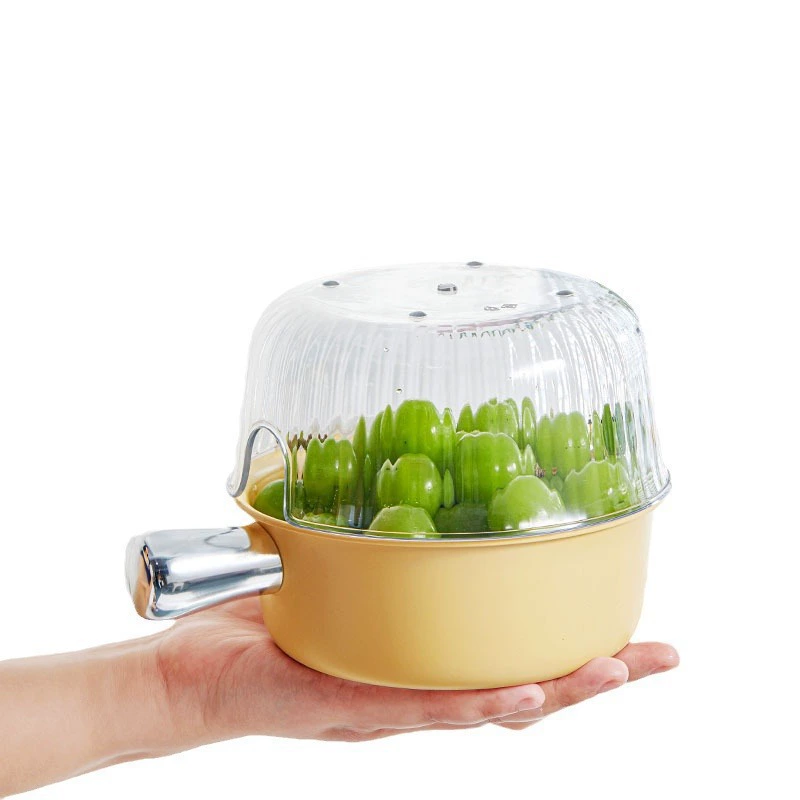 Yusenyi Yiwu Small Commodity Double-layered Sink Basin Mini Drain Basket Kitchen Home Fruit Plate Living Room Rice Washing Artifact Washing Water Cream White