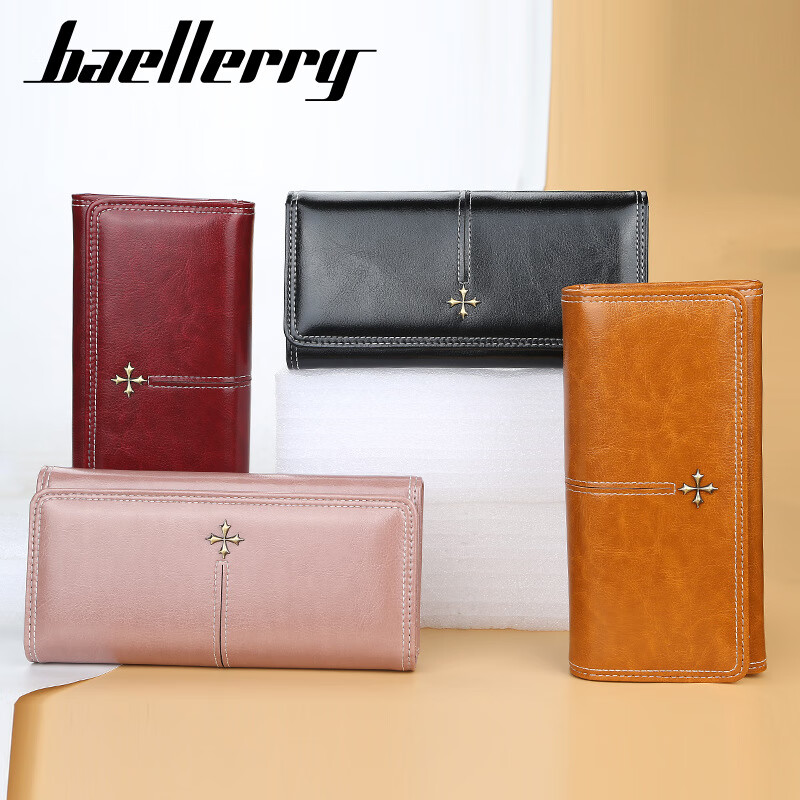Baellerry wallet new style women's long Korean style multi-card zipper mobile phone bag fashionable versatile clutch red