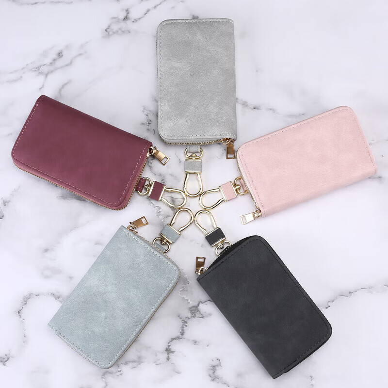Internet celebrity light luxury key bag car home key bag couple change card storage bag large capacity multi-functional black