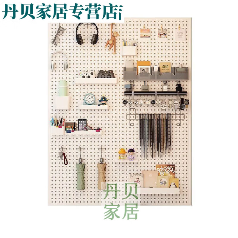 New Rossford round hole hole board storage rack shelf stainless steel multi-functional storage board hardware tool hanging board wall customization matte black (unit cm) with frame 50*100-+10cm hooks 20 pcs