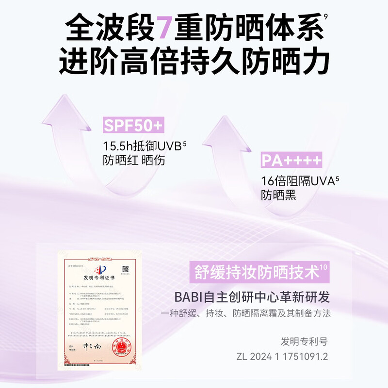 BABI Sunscreen Cream Facial Blemish Isolation Concealer Whitening Three-in-One Gift SPF50 + UV Protection 30g