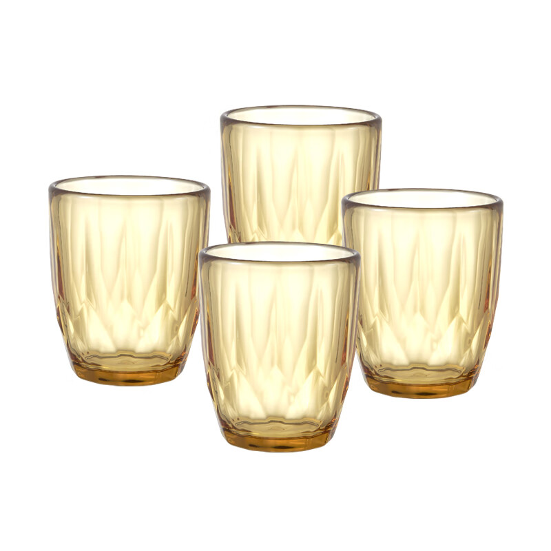 Corning glass amber diamond cup 4-piece set high borosilicate high temperature resistant water cup milk juice cup coffee cup home