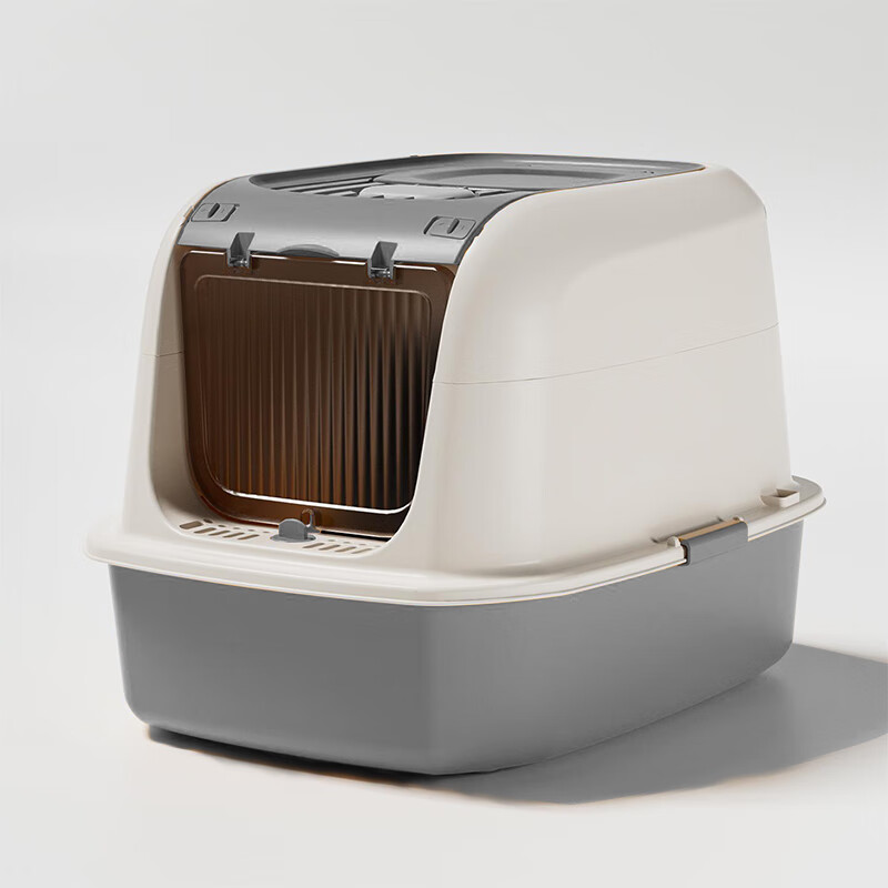 HELLOJOY cat litter box fully enclosed large cat toilet anti-splash cat litter box cat litter box cat litter box gray