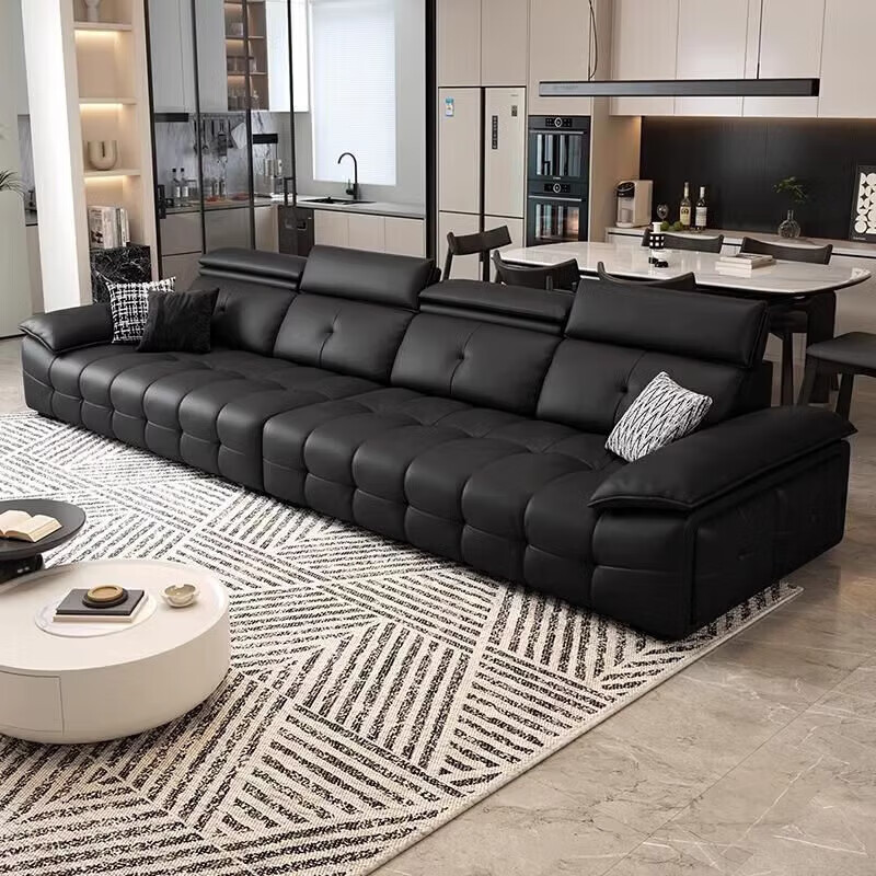Sanskrit Guangdong Foshan Lawrence Leather Sofa Living Room Straight Size Adjustable Italian Light Luxury Latex Sofa